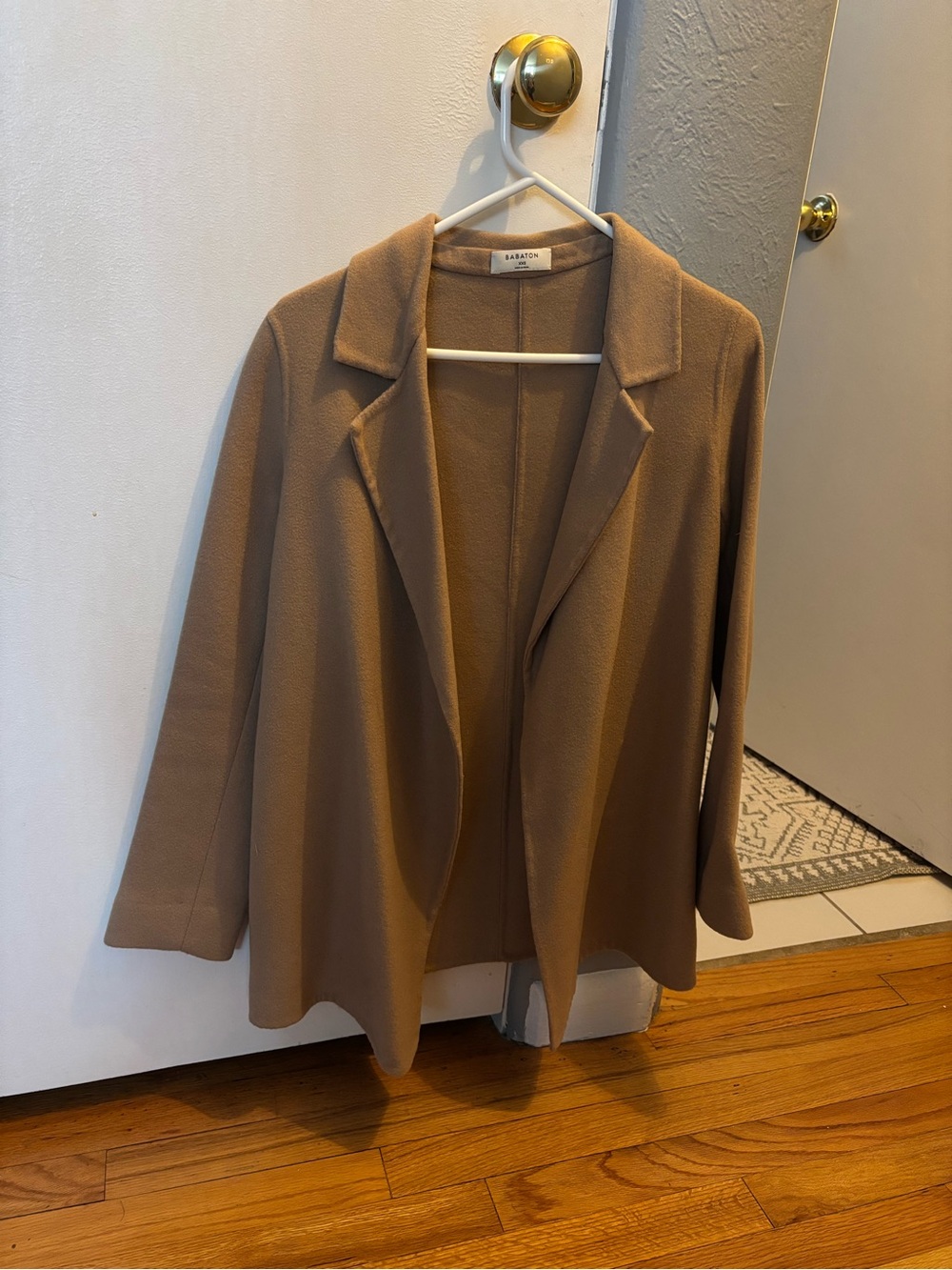 Aritzia Wool Camel Brown Tailored Open Blazer Coat